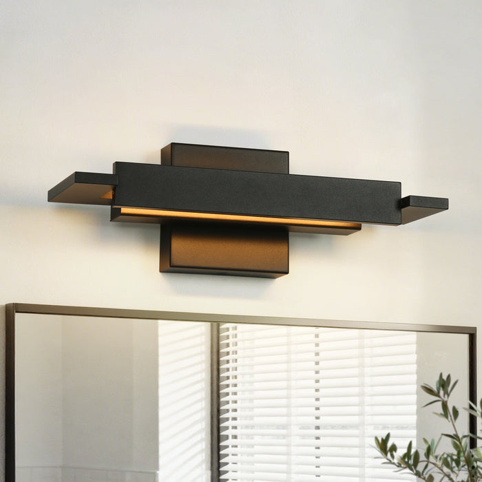 Lunova 1-Light Black Square Wall Sconce Vanity Light