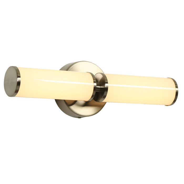 Lunova 2-Light Cylinder Wall Sconce Nickel Vanity Light