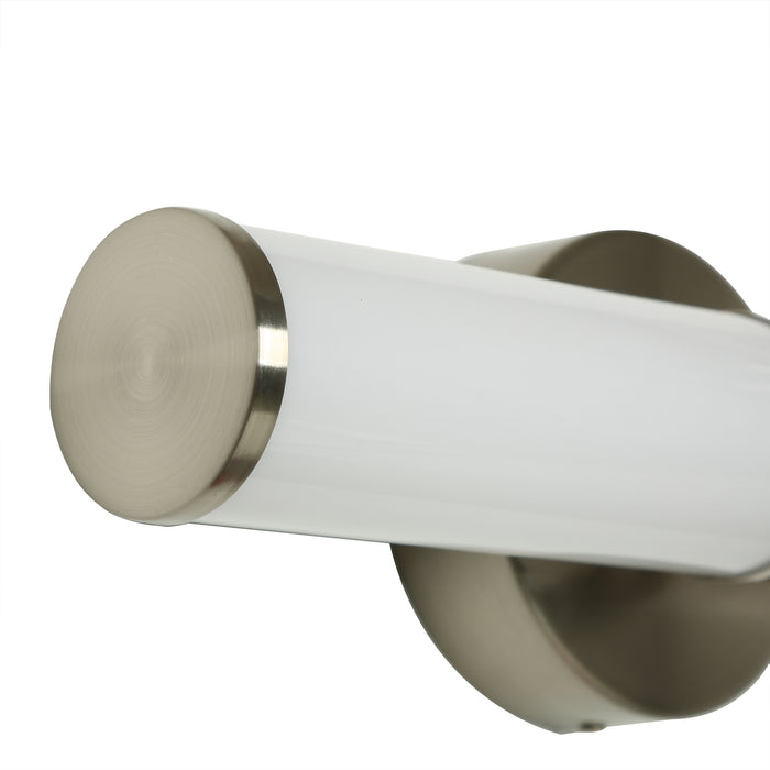Lunova 2-Light Cylinder Wall Sconce Nickel Vanity Light