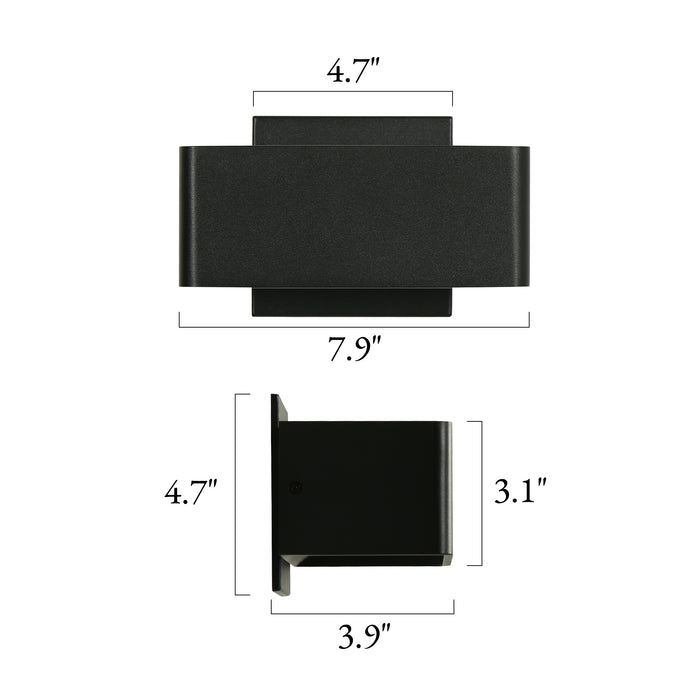 UnovaI 1-Light Black Square Wall Sconce