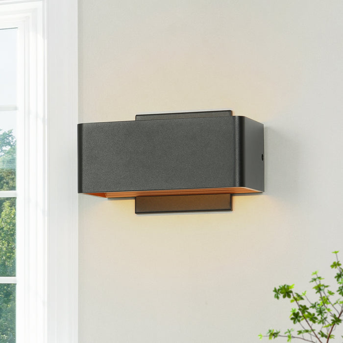 UnovaI 1-Light Black & Gold Square Wall Sconce