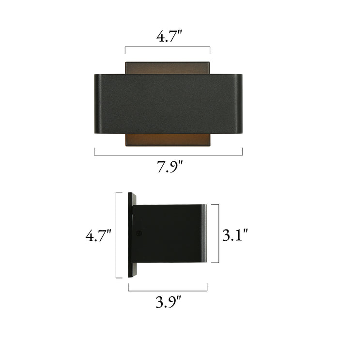 UnovaI 1-Light Black & Gold Square Wall Sconce