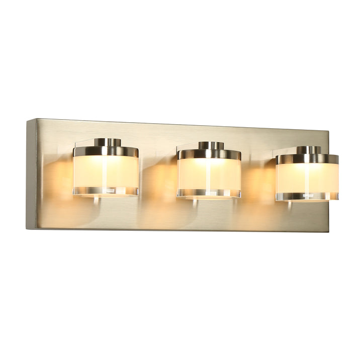 Novak 3-Light Nickel Square Vanity Light