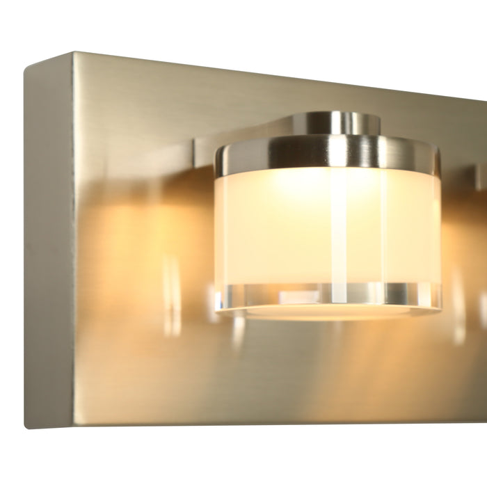 Novak 3-Light Nickel Square Vanity Light