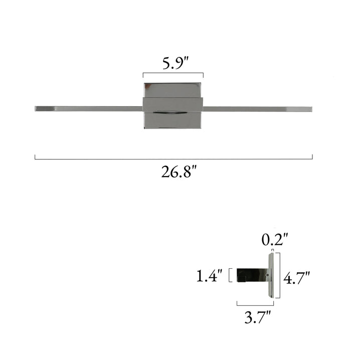Povanl 1-Light Chrome Linear Vanity Light
