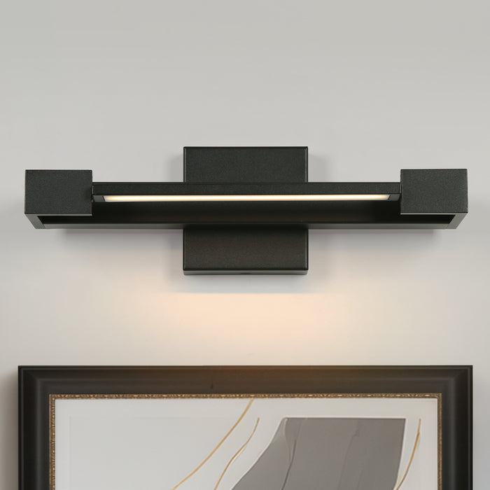 Povanl 1-Light Black Square Vanity Light