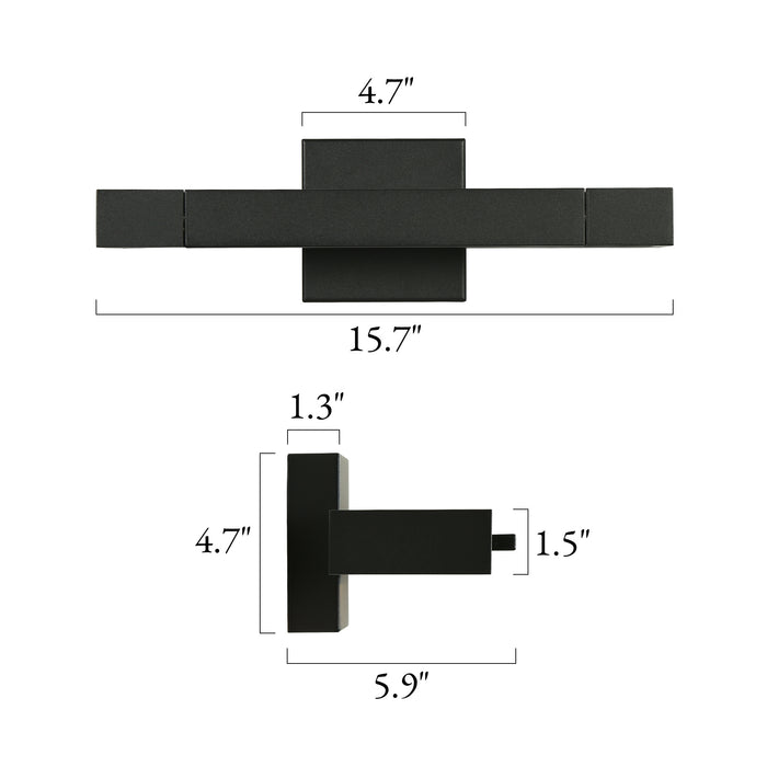 Povanl 1-Light Black Square Vanity Light