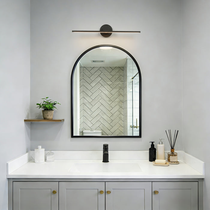Povanl LED 1-Light 23.6" Black Linear Vanity Light