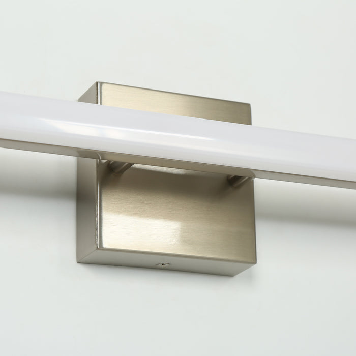 Povanl 1-Light Nickel Square Vanity Light