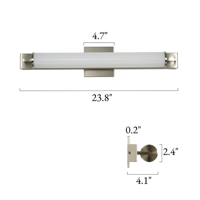 Povanl 1-Light Nickel Cylinder Wall Sconce