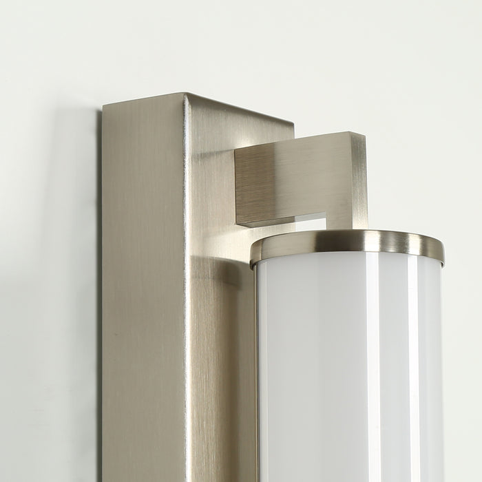 Povanl 1-Light Nickel Cylinder Wall Sconce