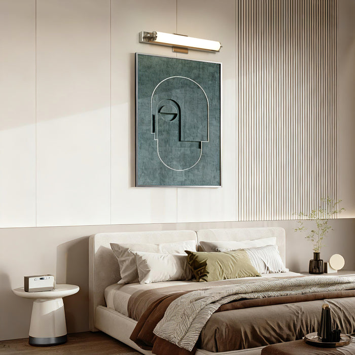 Povanl 1-Light Nickel Cylinder Wall Sconce