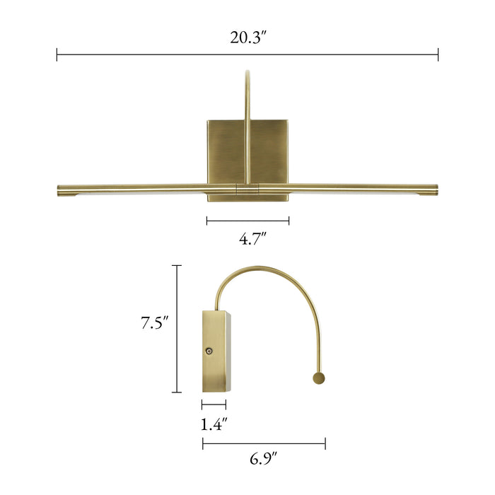 Lunova 2-Light Gold Picture Light Wall Sconce