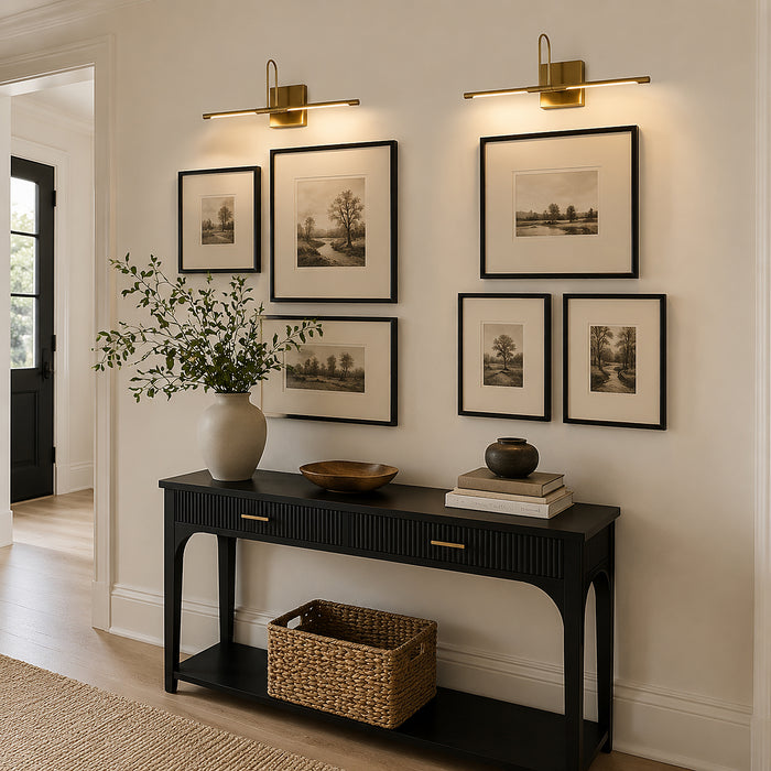 Lunova 2-Light Gold Picture Light Wall Sconce