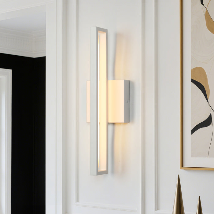 Lunova 1-Light White Square Wall Sconce