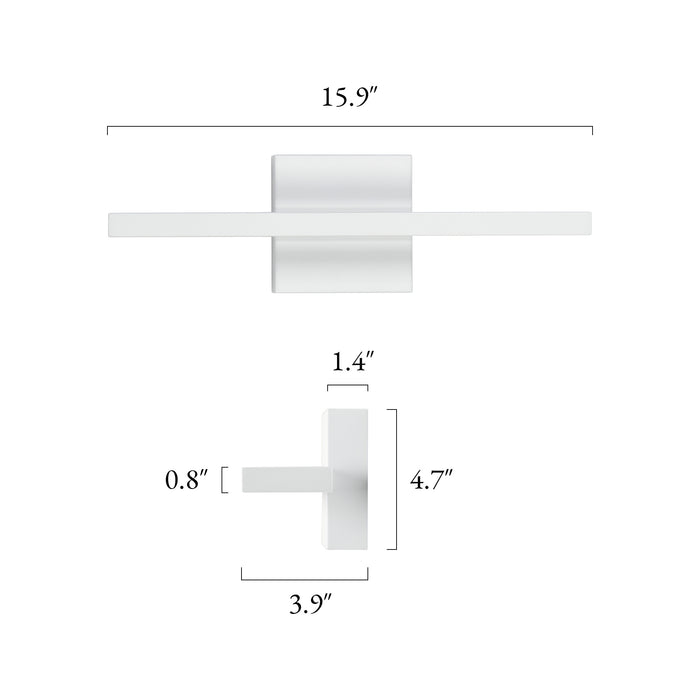 Lunova 1-Light White Square Wall Sconce