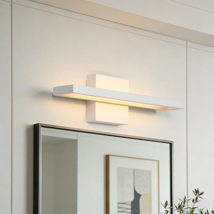 Lunova 1-Light White Square Wall Sconce