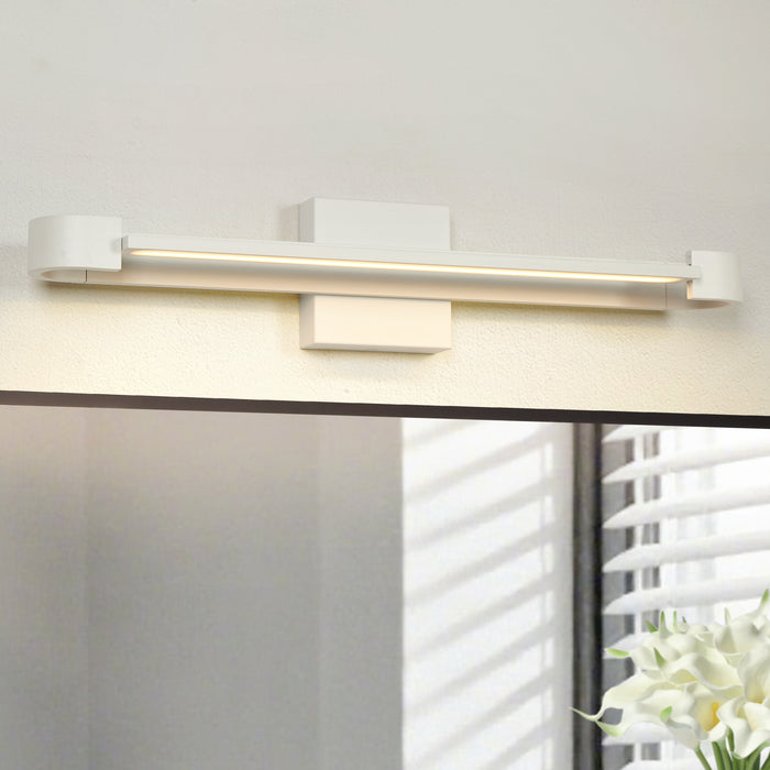 Lunova 1-Light White Square Vanity Light