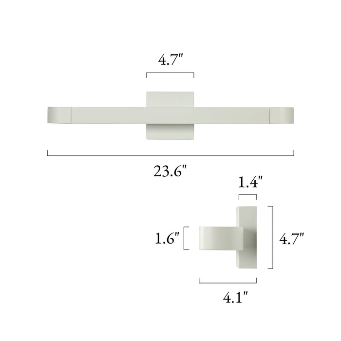 Lunova 1-Light White Square Vanity Light