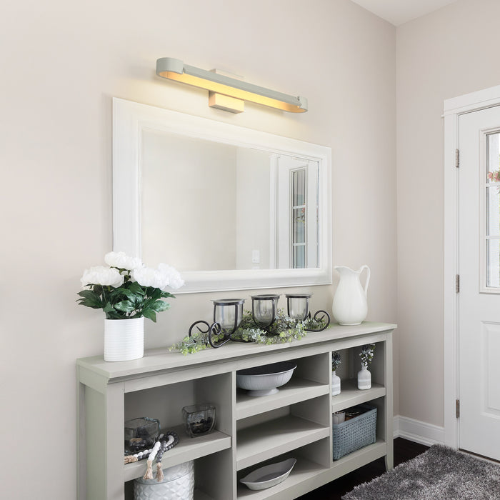 Lunova 1-Light White Square Vanity Light