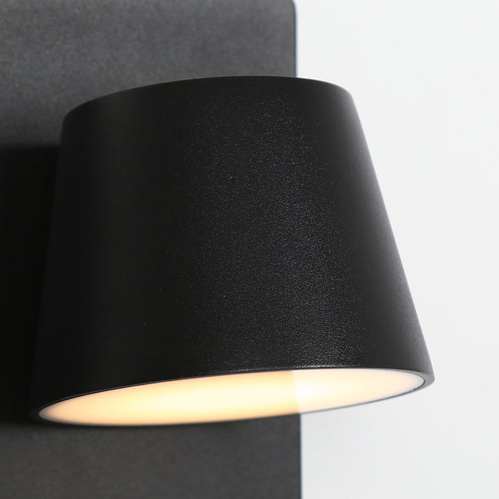 Lunova 2-Light Black Square Wall Sconce