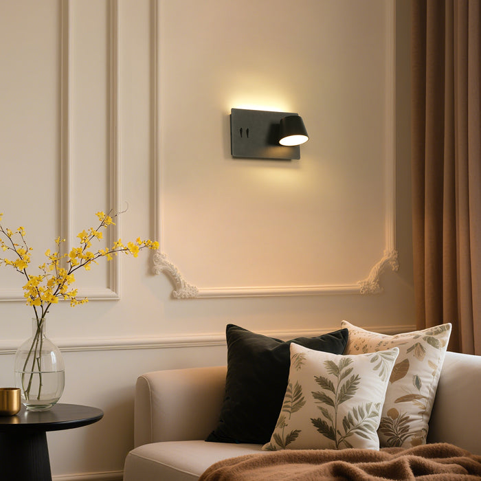 Lunova 2-Light Black Square Wall Sconce
