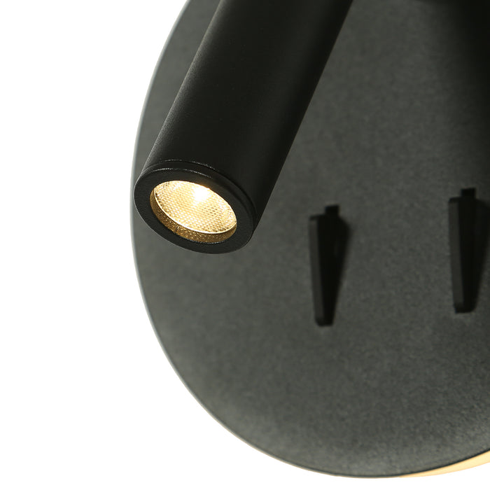 Lunova 2-Light Black Round Wall Sconce