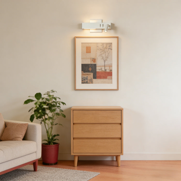 Lunova 2-Light White Square Wall Sconce