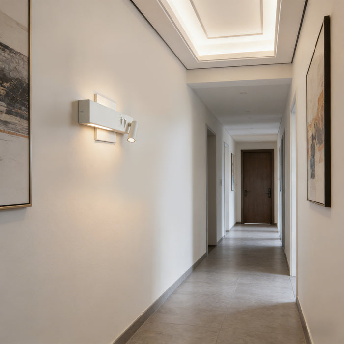 Lunova 2-Light White Square Wall Sconce