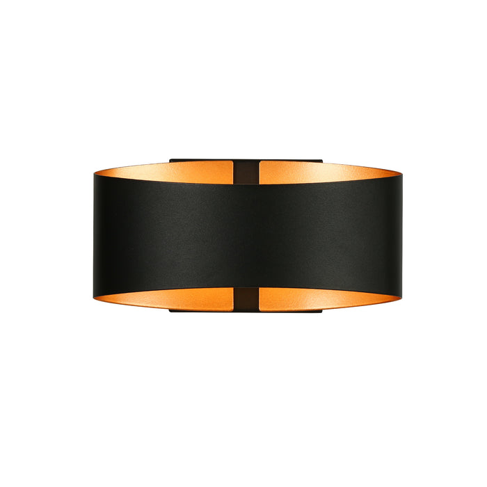 Lunova 1-Light Black & Gold Square Wall Sconce