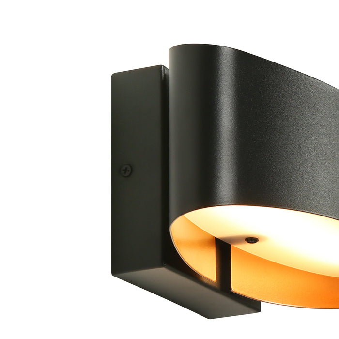 Lunova 1-Light Black & Gold Square Wall Sconce