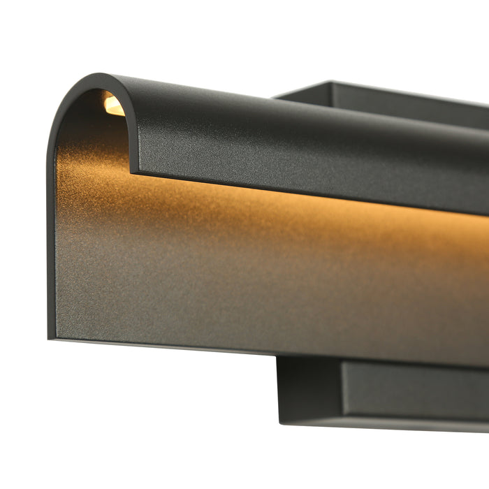 Lunova 1-Light Black Square Vanity Light Wall Sconce
