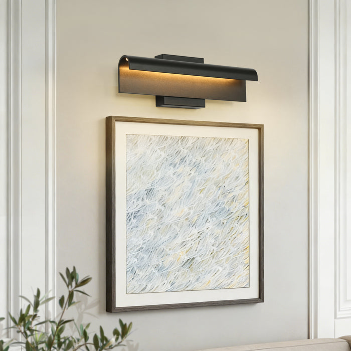 Lunova 1-Light Black Square Vanity Light Wall Sconce