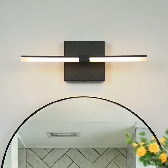 Lunova 1-Light Black Square Wall Sconce Vanity Light