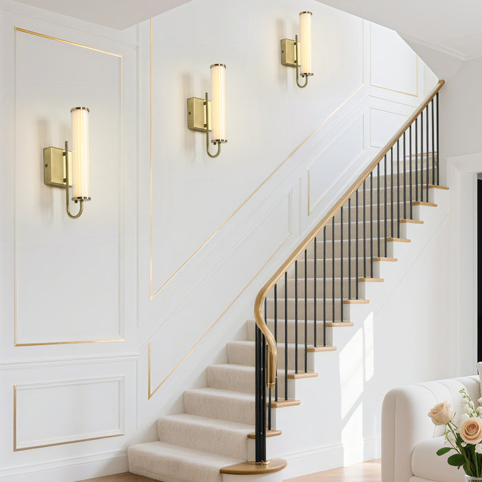 Lunova 1-Light Brass Cylinder Wall Sconce