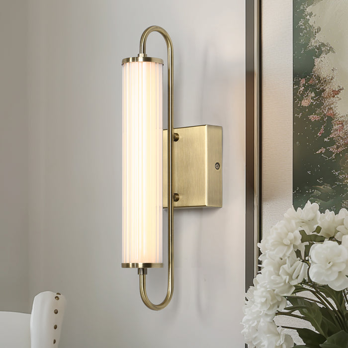 Lunova 1-Light Brass Vertical Cylinder Wall Sconce
