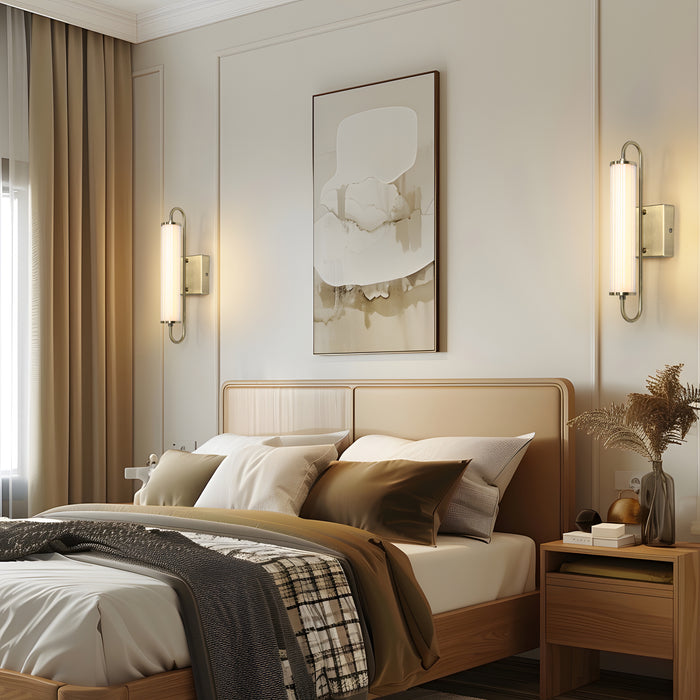 Lunova 1-Light Brass Vertical Cylinder Wall Sconce