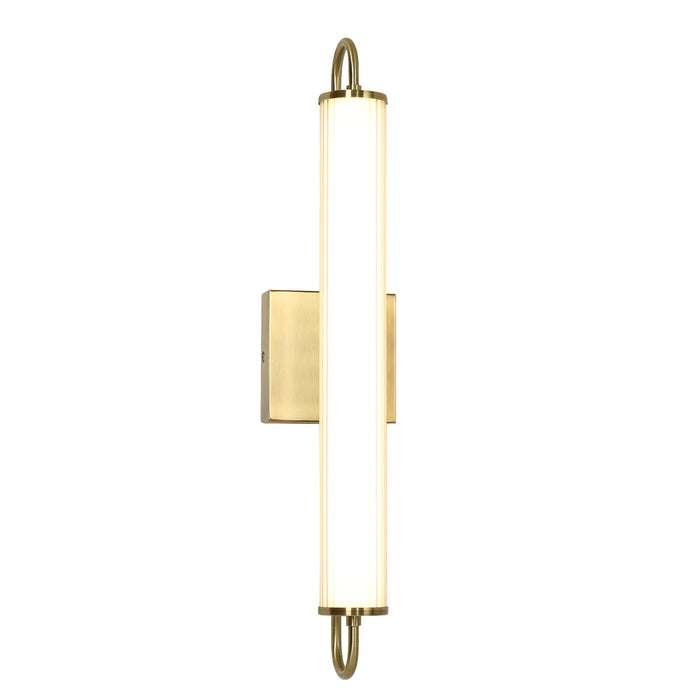 Lunova 1-Light Brass Slim Cylinder Wall Sconce