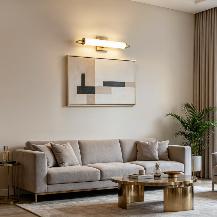 Lunova 1-Light Brass Slim Cylinder Wall Sconce