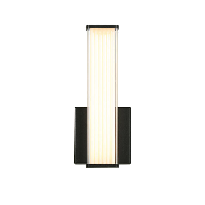 Lunova 1-Light Black Square Vertical Wall Sconce