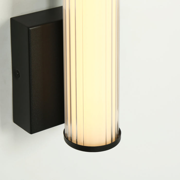 Lunova 1-Light Black Cylinder Wall Sconce