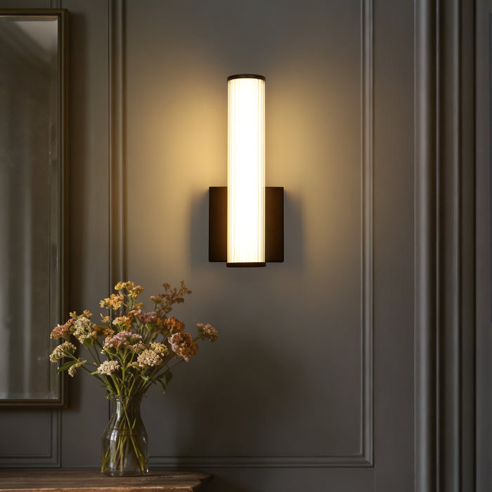 Lunova 1-Light Black Cylinder Wall Sconce