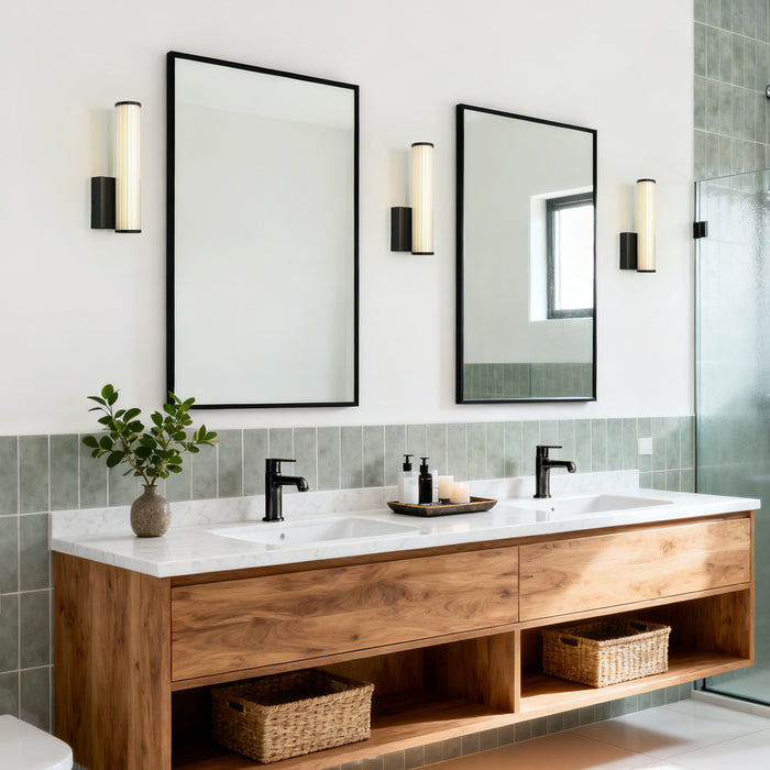Lunova 1-Light Black Cylinder Wall Sconce