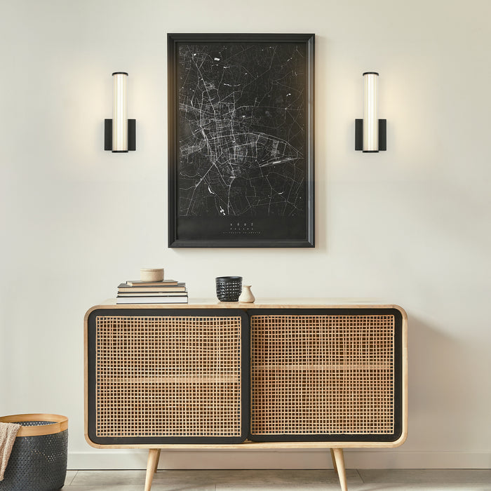 Lunova 1-Light Black Cylinder Wall Sconce
