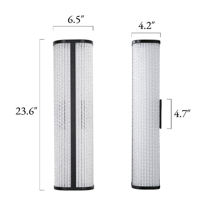Lunova 1-Light Black Square Wall Sconce with Glass Shade