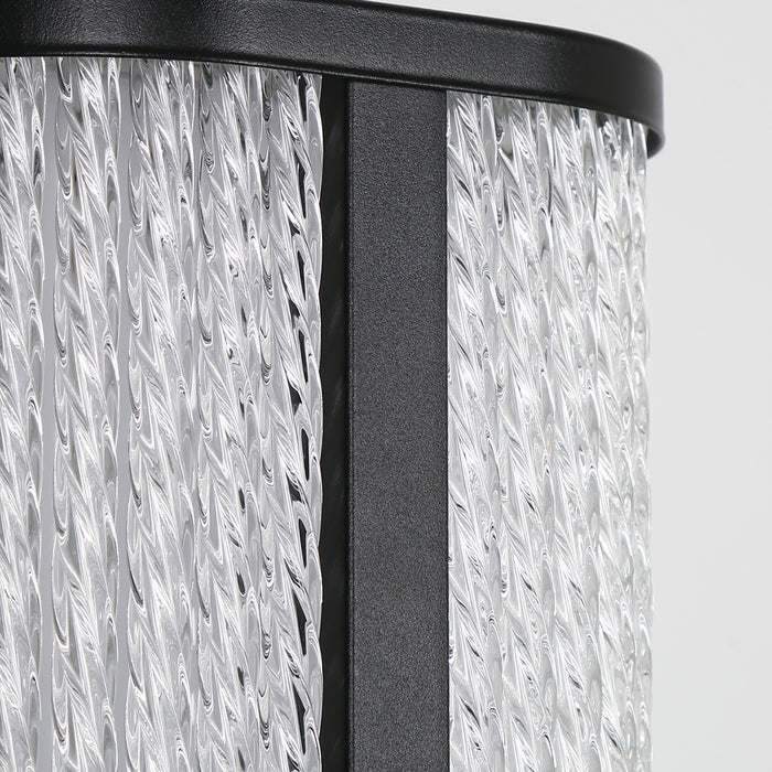 Lunova 1-Light Black Square Wall Sconce with Glass Shade
