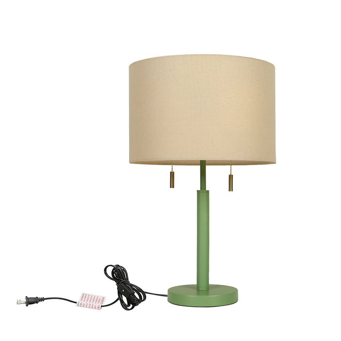 Eloria 2-Light Green Table Lamp with Linen Shade