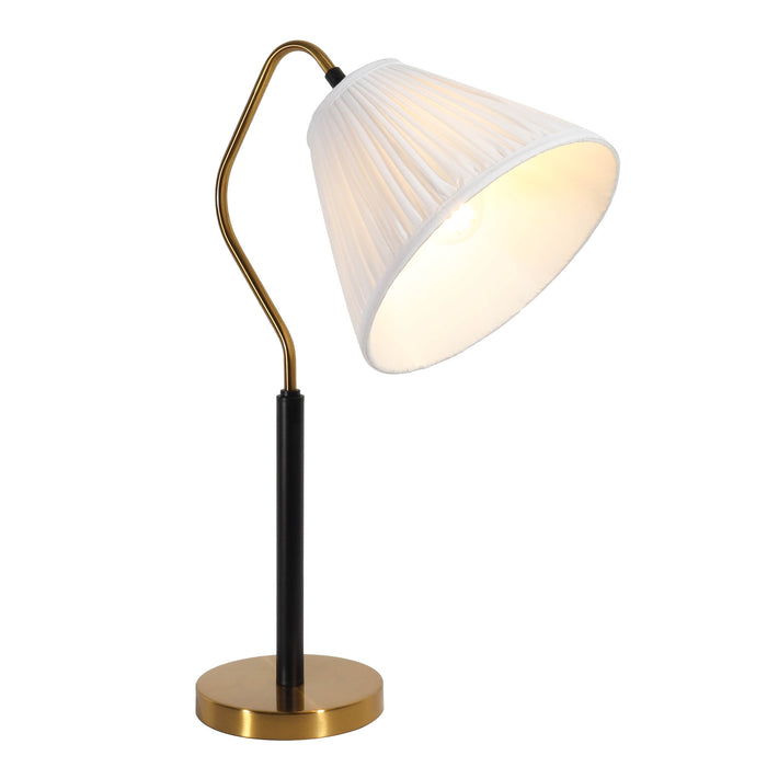 Avelin 1-Light Brass & Black Cone Fabric Table Lamp