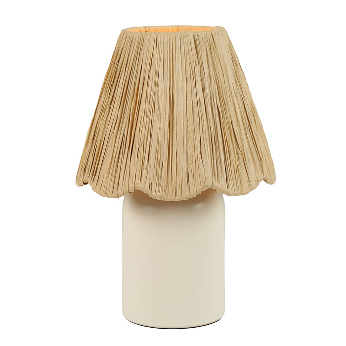 Lunova 1-Light White Oval Table Lamp