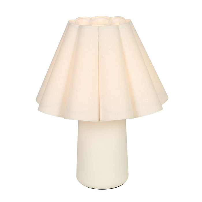 Aviora 1-Light White Pleated Linen Table Lamp